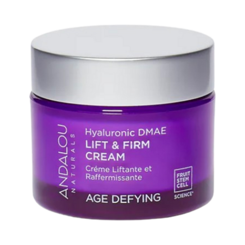 Andalou Naturals Age Defying Hyaluronic DMAE Lift and Firm Cream, 50g/1.76 oz Andalou Naturals Age Defying Hyaluronic DMAE Lift and Firm Cream on white background