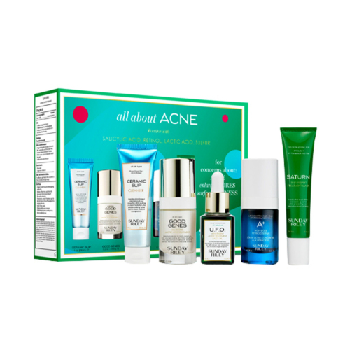 Sunday Riley All About Acne Kit on white background