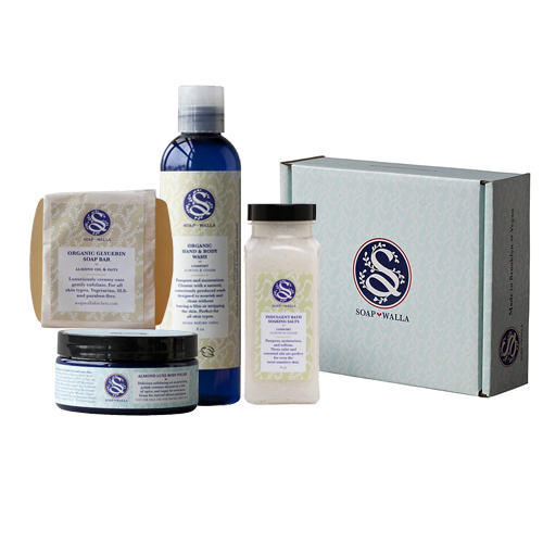 Soapwalla Almond Luxe Gift Set on white background