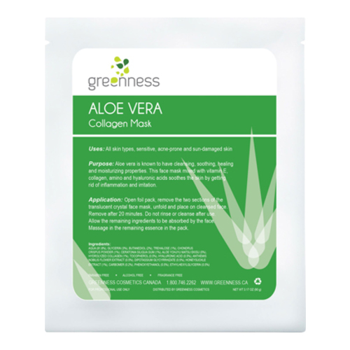 Greeness Cosmetics Aloe Vera Collagen Mask, 90g/3.2 oz