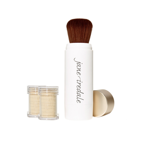 jane iredale Amazing Base Refillable Brush and 2 Refill Canisters - Amber SPF20 on white background