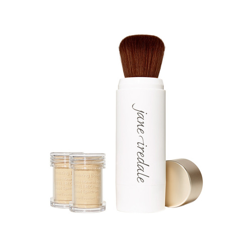 jane iredale Amazing Base Refillable Brush and 2 Refill Canisters - Amber SPF20 on white background