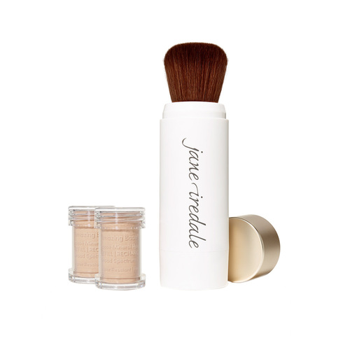 jane iredale Amazing Base Refillable Brush and 2 Refill Canisters - Amber SPF20 on white background