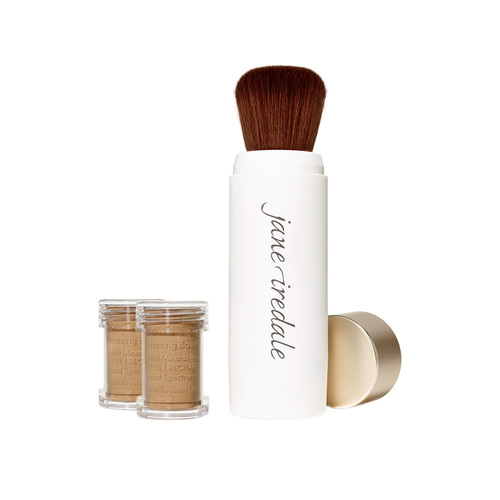 jane iredale Amazing Base Refillable Brush and 2 Refill Canisters - Amber SPF20 on white background