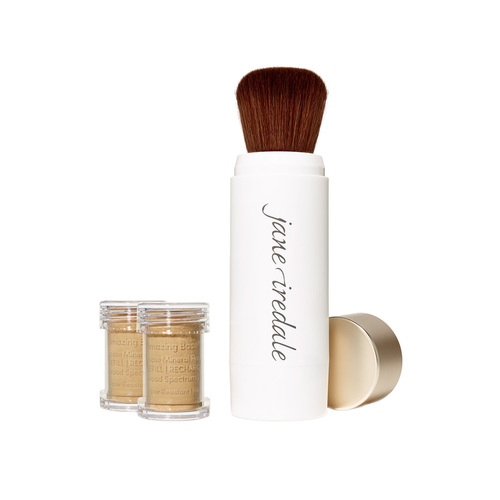 jane iredale Amazing Base Refillable Brush and 2 Refill Canisters - Amber SPF20 on white background