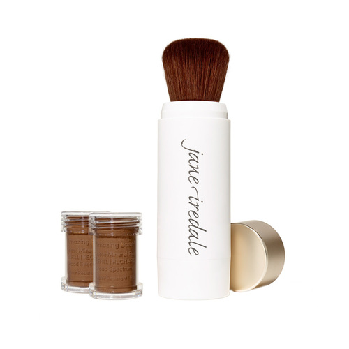 jane iredale Amazing Base Refillable Brush and 2 Refill Canisters - Amber SPF20 on white background