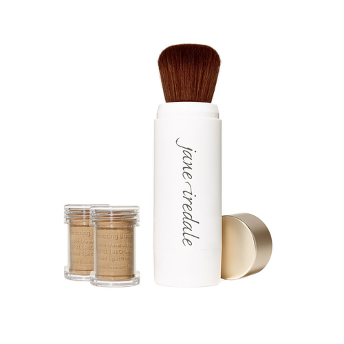 jane iredale Amazing Base Refillable Brush and 2 Refill Canisters - Amber SPF20 on white background