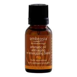 Aromatic Oil Anti-Aging / Re-Energizing Blend on white background