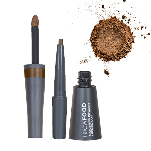 Lashfood Aqua Brow Powder and Pencil Duo - Brunette on white background