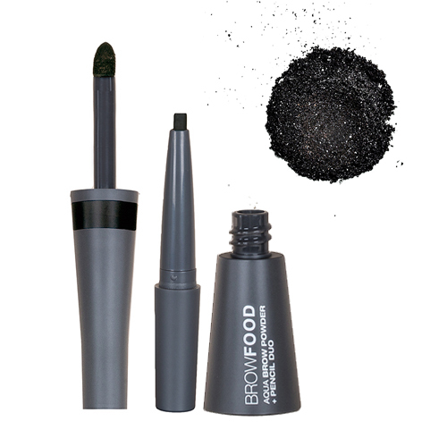 Lashfood Aqua Brow Powder and Pencil Duo - Charcoal on white background