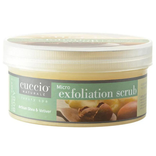 Cuccio Artisan Shea and Vetiver Micro Exfoliating Scrub on white background
