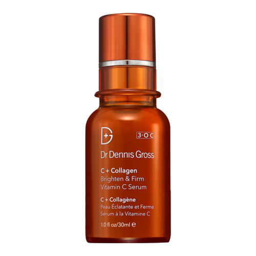 Dr Dennis Gross C + Collagen Brighten + Firm Serum on white background