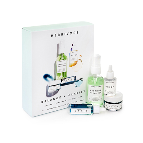 Herbivore Botanicals BALANCE + CLARIFY Natural Skincare Mini Collection on white background