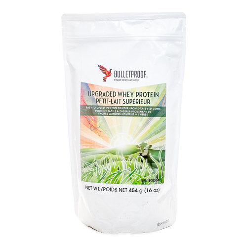 Bulletproof Upgraded Whey Protein on white background