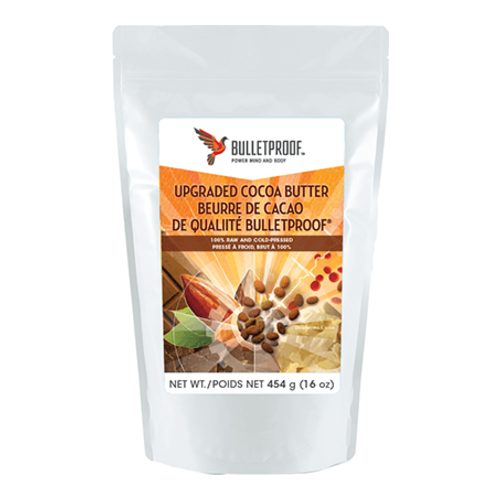 Bulletproof Upgraded Cocoa Butter on white background