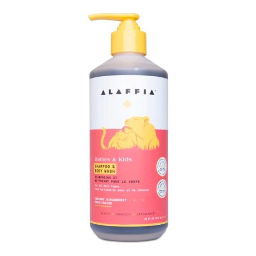 Flora Babies and Kids Shampoo-Body Wash - Coconut Strawberry, 473ml/15.99 fl oz Flora Babies and Kids Shampoo-Body Wash - Coconut Strawberry on white background