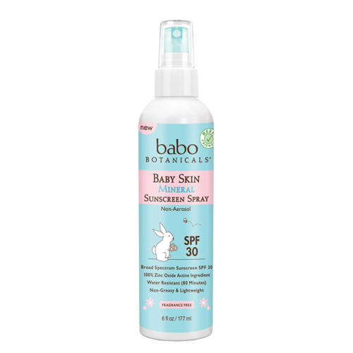 Babo Botanicals Baby Skin Mineral Sunscreen Spray SPF 30 - Non-Aerosol on white background