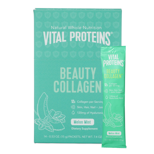 Vital Proteins Beauty Collagen - Melon Mint Stick Pack, 14 x 15g/0.5 oz