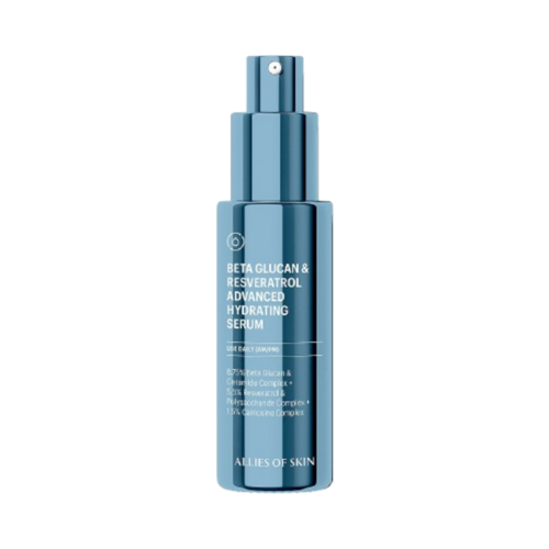 Allies of Skin Beta Glucan and Resveratrol Advanced Hydrating Serum on white background