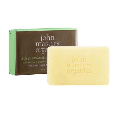 John Masters Organics Birch and Cedarwood Cleansing and Shaving Bar, 128g/4.5 oz