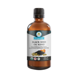 Black Seed Oil Blend Organic on white background