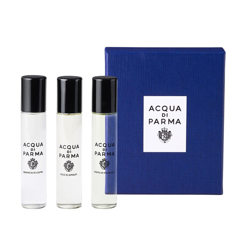 Acqua Di Parma Blu Mediterraneo EDT Discovery Gift Set Trio, 1 set Acqua Di Parma Blu Mediterraneo EDT Discovery Gift Set Trio on white background