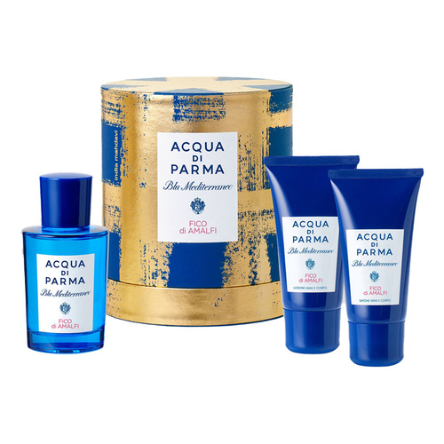 Acqua Di Parma Blu Mediterraneo Fico di Amalfi EDT Gift Set Trio on white background