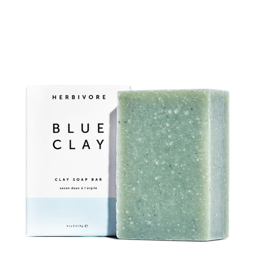 Herbivore Botanicals Blue Clay Cleansing Bar Soap on white background