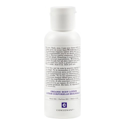 Consonant Organic Body Lotion - Energizing Scent on white background