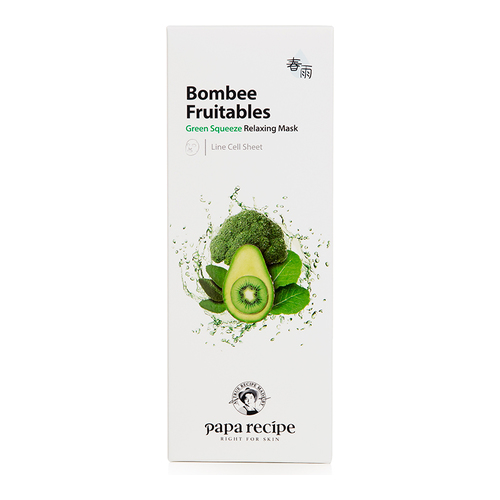Papa Recipe Bombee Fruitables Green Squeeze Relaxing Mask on white background