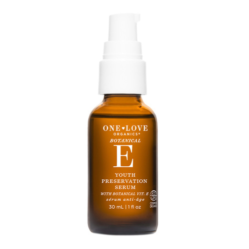 One Love Organics Botanical E Youth Preservation Serum on white background