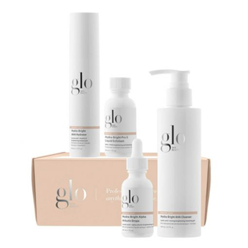 Glo Skin Beauty Brighten + Glow Elevated Essentials Set on white background