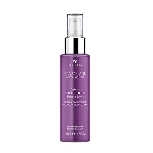 Alterna Caviar Color Infinite Color Hold Top Coat Shine Spray on white background