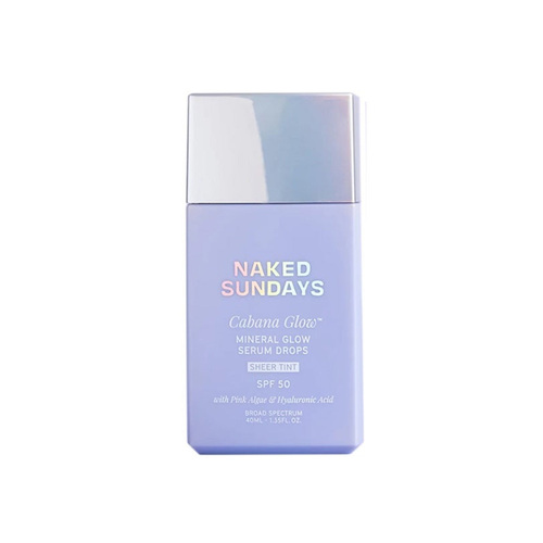Naked Sundays CabanaGlow SPF50 Mineral Glow Serum Drops - Sheer Tint on white background