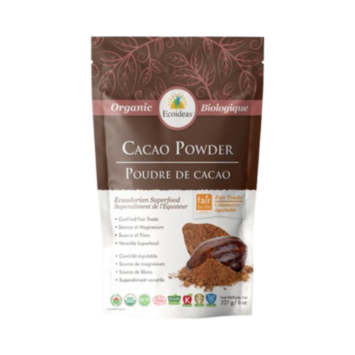 Ecoideas Cacao Powder Organic, 227g/8.01 oz Ecoideas Cacao Powder Organic on white background