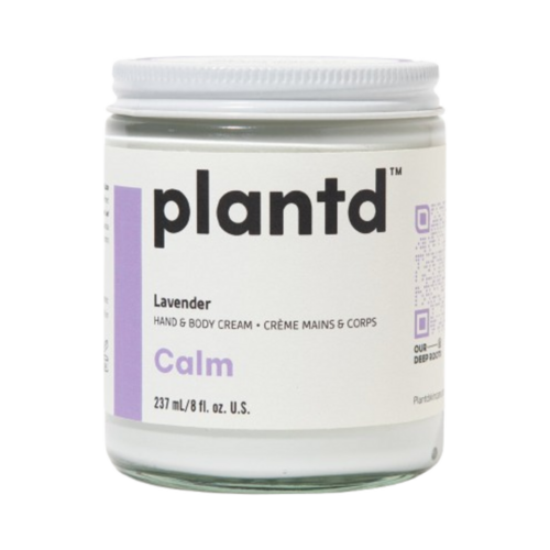 Plantd Skincare Calm Lavendar Hand and Body Cream, 237ml/8.01 fl oz Plantd Skincare Calm Lavendar Hand and Body Cream on white background