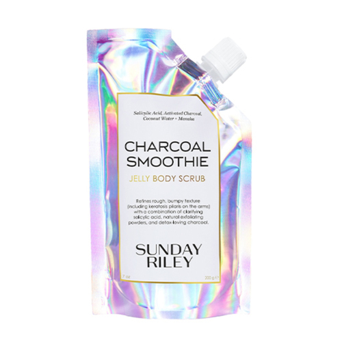 Sunday Riley Charcoal Smoothie Jelly Body Scrub on white background