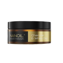 Charcoal and White Clay Hair Mask on white background