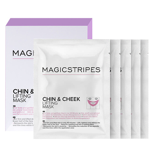 Magicstripes Chin and Cheek Lifting Mask - 5 Masks on white background