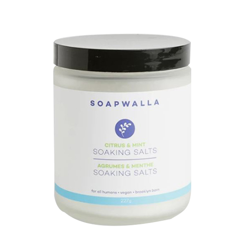 Soapwalla Lavender and Eucalyptus Soaking Salts on white background