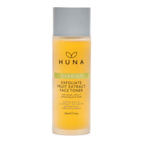 Huna Clarify Exfoliate Fruit Extract Face Toner (AHA) on white background