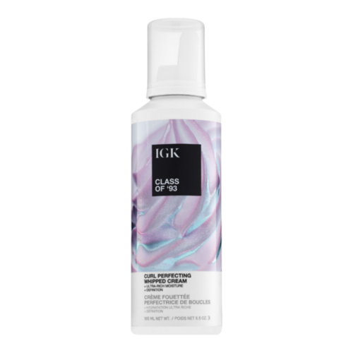 IGK Hair Class of 93 Curl Perfecting Whipped Cream on white background