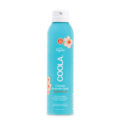 Classic Body Organic Sunscreen Spray SPF 30 - Tropical Coconut on white background