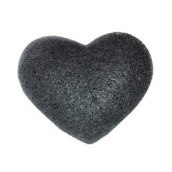 Cleansing Sponge Bamboo Charcoal Heart Shape