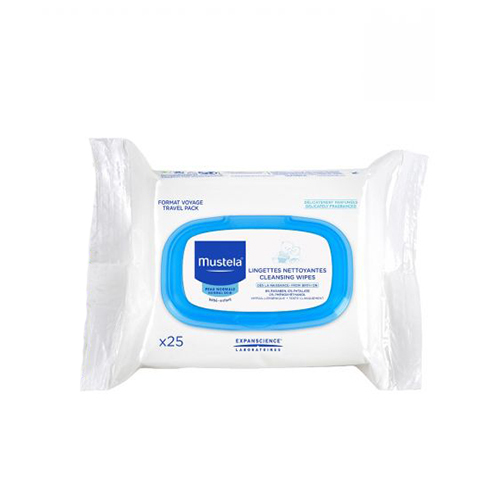 Mustela Cleansing Wipes on white background