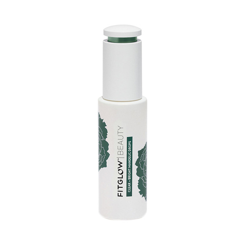FitGlow Beauty Clear + Bright Mandelic Drops on white background