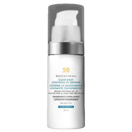 SkinCeuticals Clear Daily Soothing UV Defense Cream SPF 50 on white background