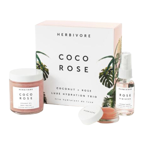 Herbivore Botanicals Coco Rose Luxe Hydration Trio on white background