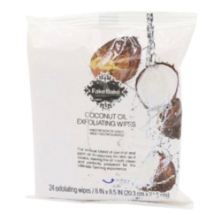 Coconut Exfoliating Wipes on white background