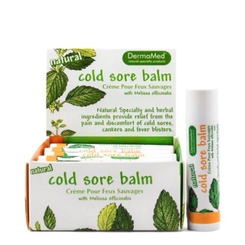 DermaMed Cold Sore Lip Balm on white background